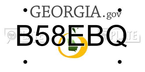 B58EBQ Georgia License Plate