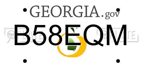 B58EQM Georgia License Plate