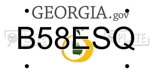 B58ESQ Georgia License Plate