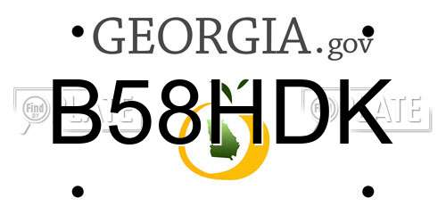 B58HDK Georgia License Plate