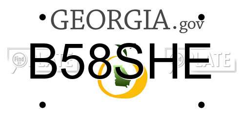 B58SHE Georgia License Plate
