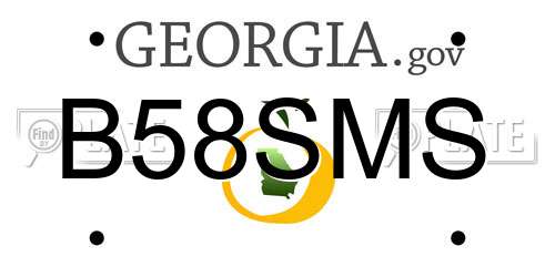 B58SMS Georgia License Plate
