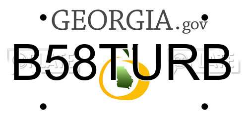 B58TURB Georgia License Plate