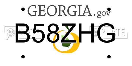 B58ZHG Georgia License Plate