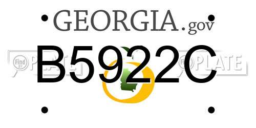 B5922C Georgia License Plate
