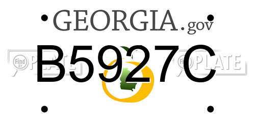 B5927C Georgia License Plate