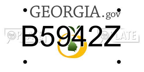 B5942Z Georgia License Plate