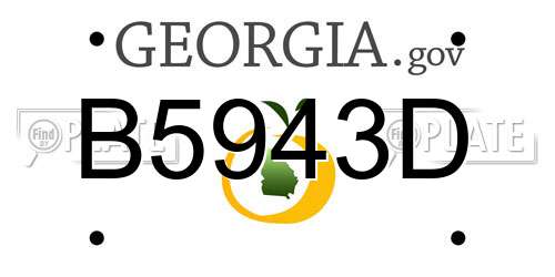 B5943D Georgia License Plate
