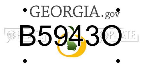 B5943O Georgia License Plate