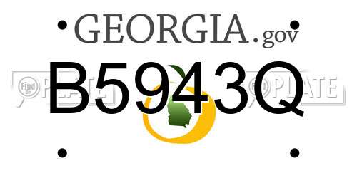 B5943Q Georgia License Plate
