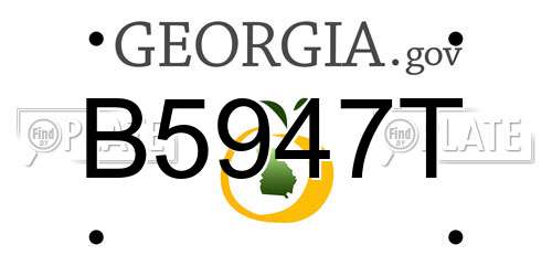 B5947T Georgia License Plate
