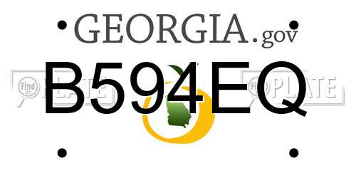 B594EQ Georgia License Plate