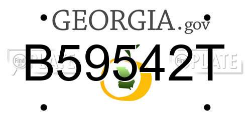 B59542T Georgia License Plate