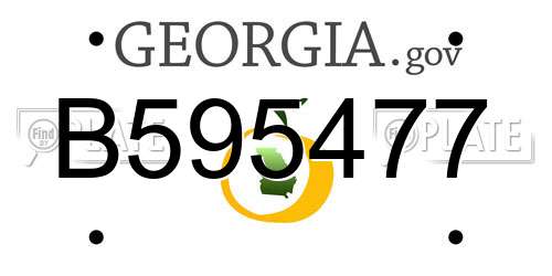 B595477 Georgia License Plate