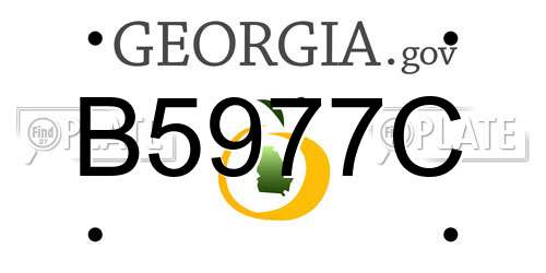 B5977C Georgia License Plate
