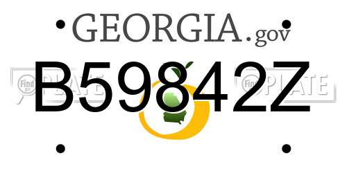 B59842Z Georgia License Plate