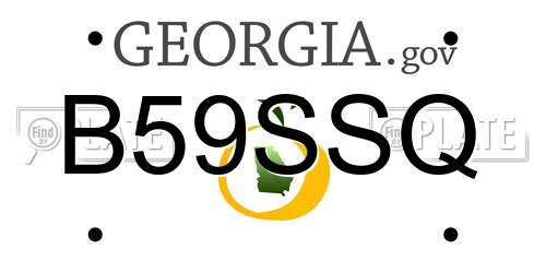 B59SSQ Georgia License Plate
