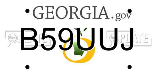 B59UUJ Georgia License Plate
