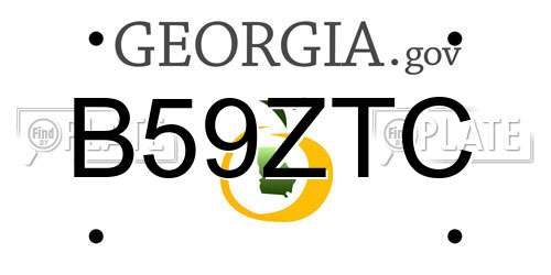 B59ZTC Georgia License Plate