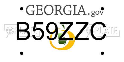 B59ZZC Georgia License Plate
