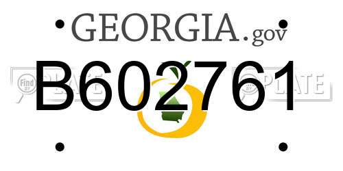 B602761 Georgia License Plate