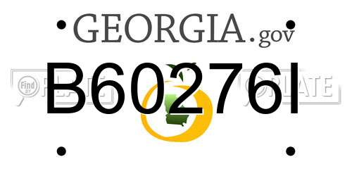 B60276I Georgia License Plate
