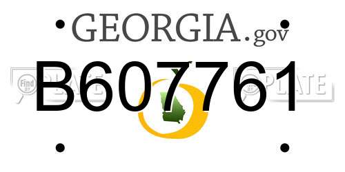 B607761 Georgia License Plate