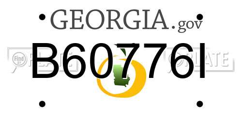 B60776I Georgia License Plate
