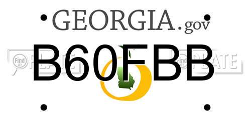 B60FBB Georgia License Plate