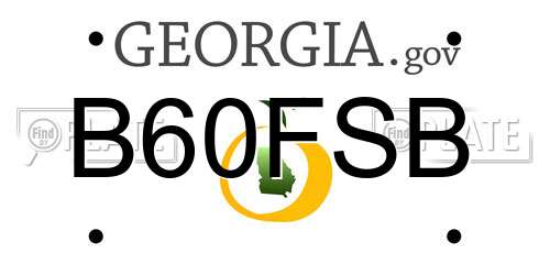 B60FSB Georgia License Plate