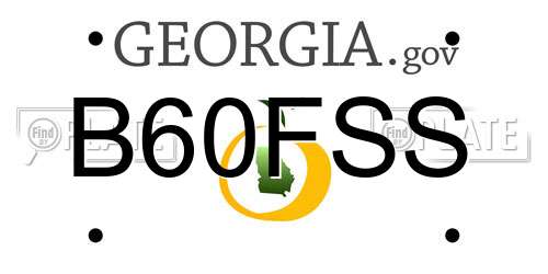 B60FSS Georgia License Plate