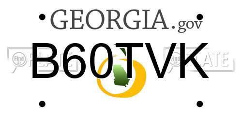 B60TVK Georgia License Plate