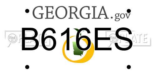 B616ES Georgia License Plate