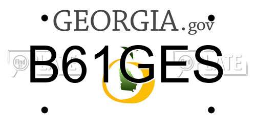 B61GES Georgia License Plate