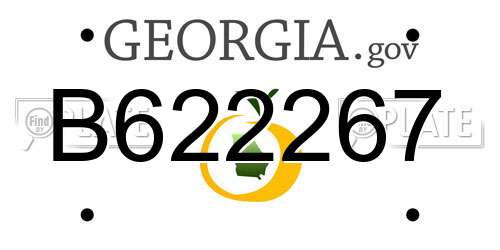 B622267 Georgia License Plate