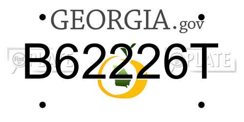 B62226T Georgia License Plate