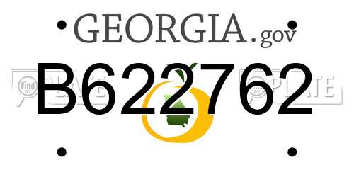 B622762 Georgia License Plate