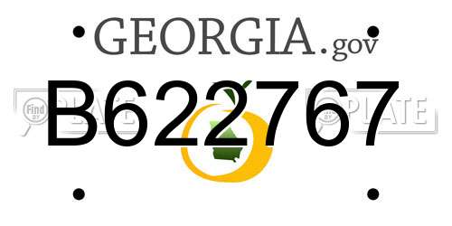 B622767 Georgia License Plate