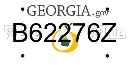 B62276Z Georgia License Plate