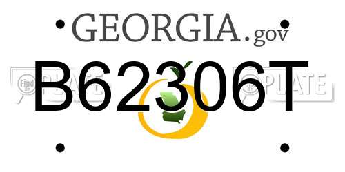 B62306T Georgia License Plate