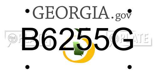 B6255G Georgia License Plate