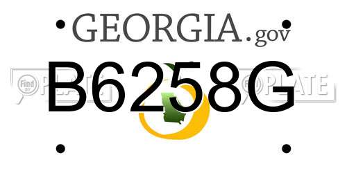 B6258G Georgia License Plate