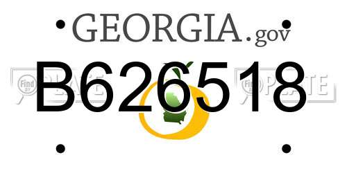 B626518 Georgia License Plate