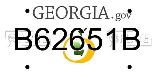 B62651B Georgia License Plate