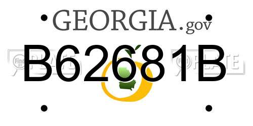 B62681B Georgia License Plate