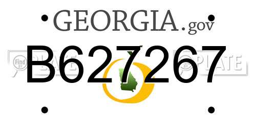 B627267 Georgia License Plate