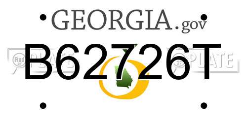 B62726T Georgia License Plate