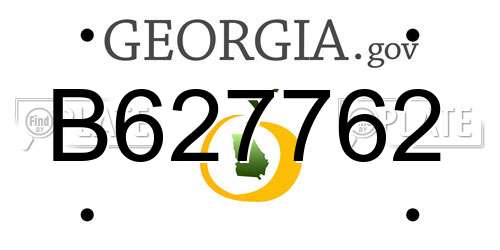 B627762 Georgia License Plate