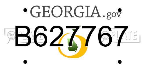 B627767 Georgia License Plate