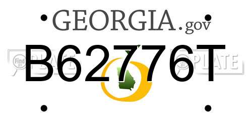 B62776T Georgia License Plate